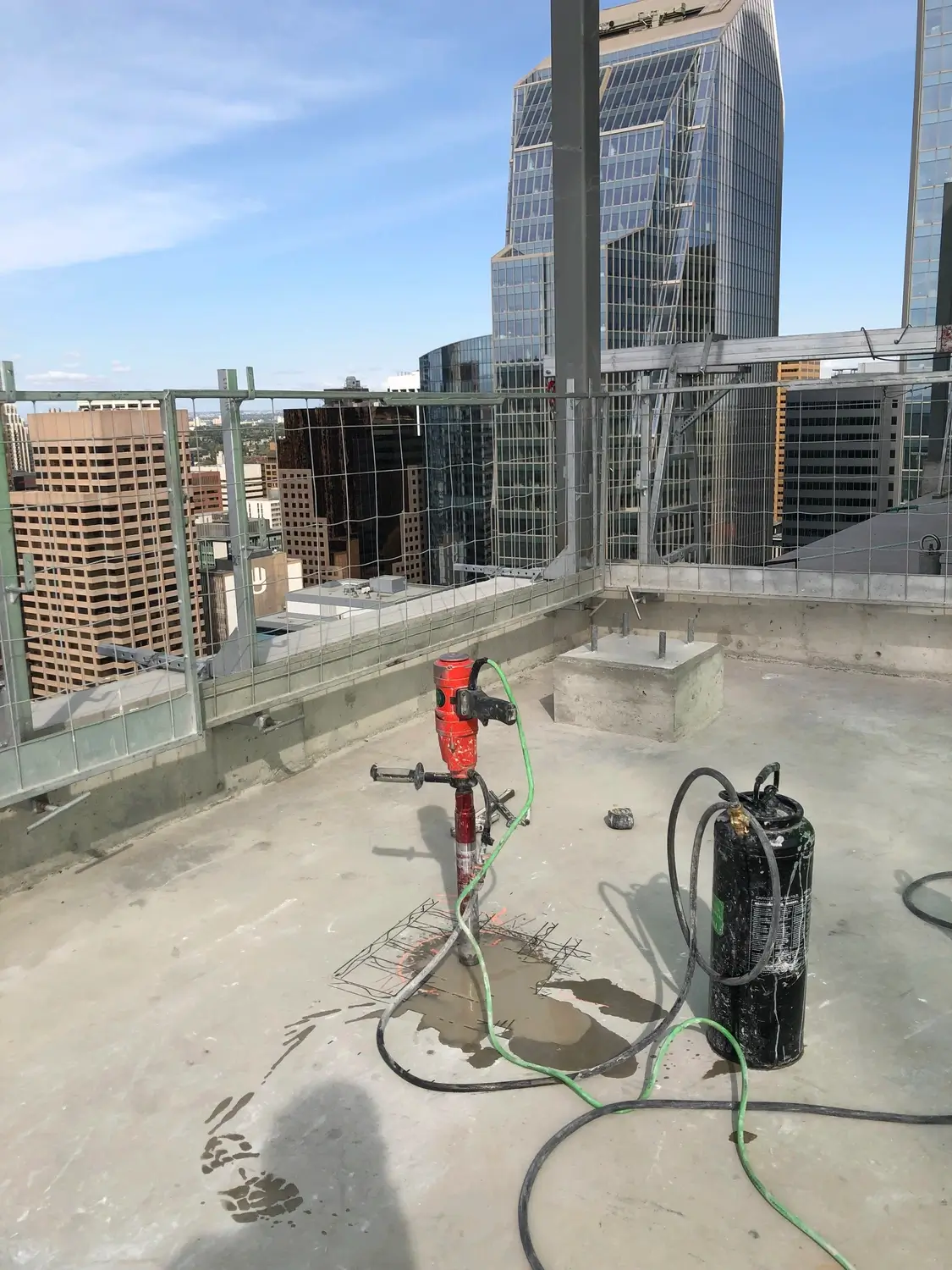 concrete coring on the roof